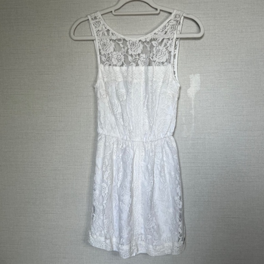 Abercrombie & Fitch Women’s Size Small Ivory Lace‎ Floral A Line Mini Dress